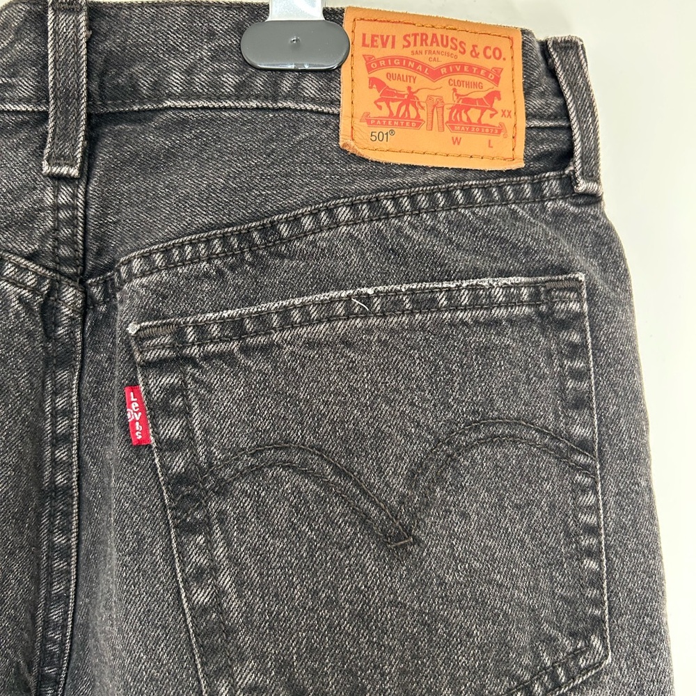 Levi's Black Distressed Jean Shorts